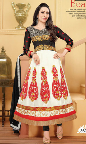 Karisma Kapoor Black & White Georgette Suit