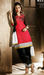 Red & Black Cotton Patiala Suit